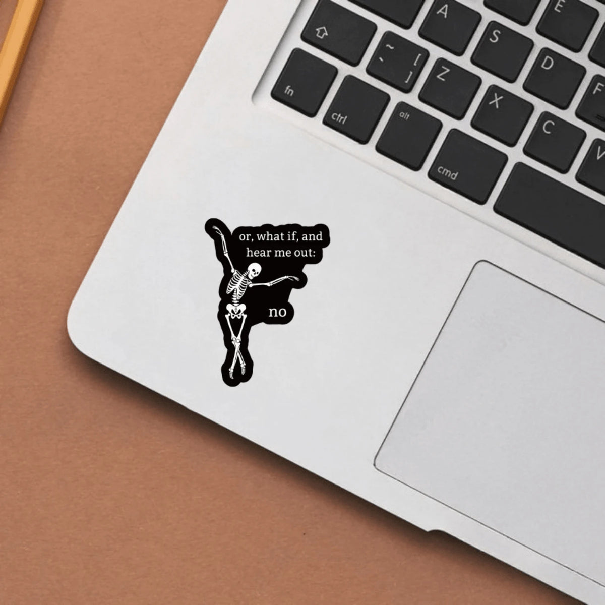 1/2/5pcs Dancing Skeleton Stickers,"Or, What If, And Hear Me Out: No" Is Perfect For Expressing Resistance To Ineffective Communication And Unsolicited Advice,Suitable For Cars, Windows, Tumbler, Note