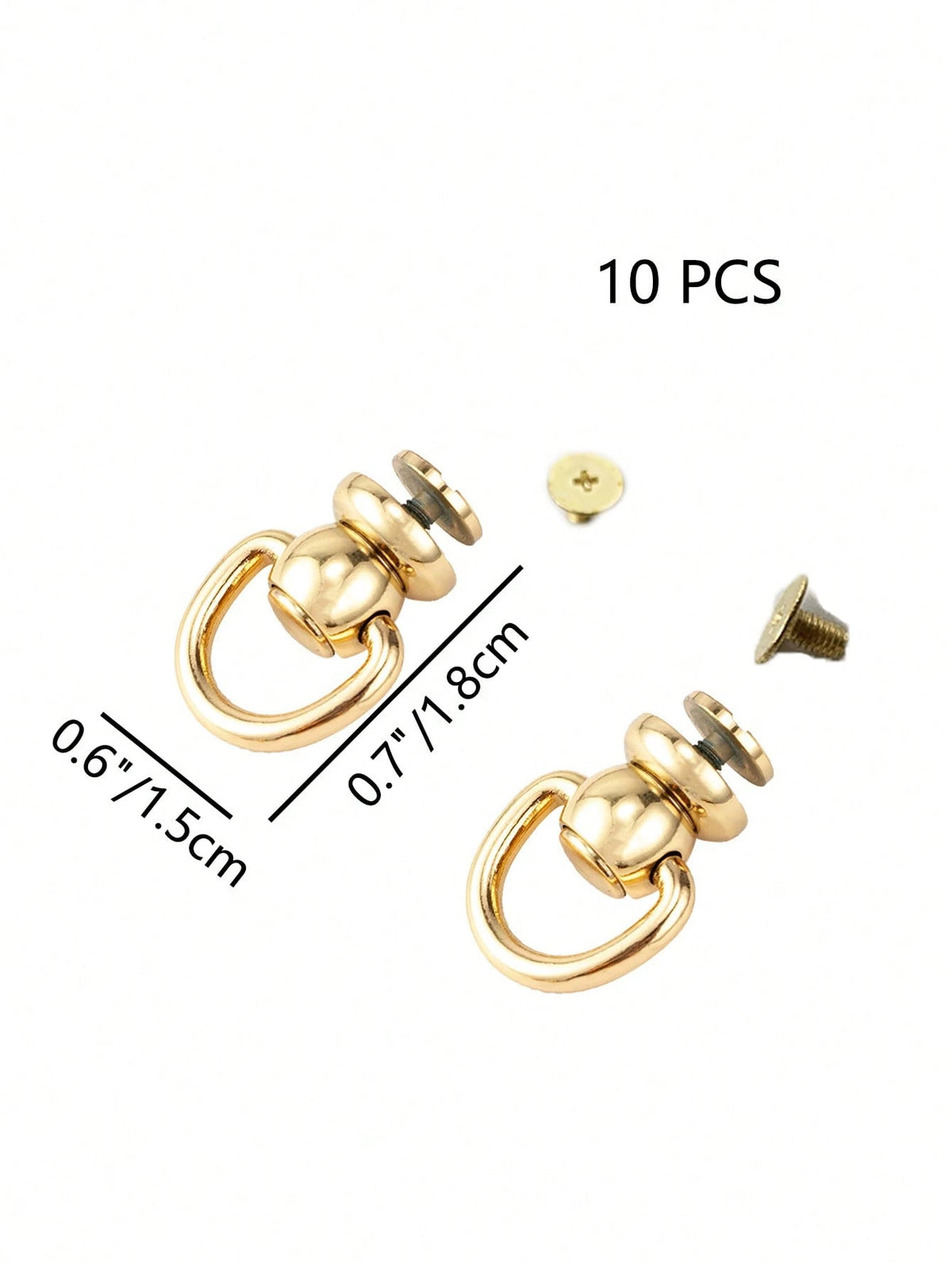 10pcs New Side Buckle Screw Loop Connector Rivet Zipper Change Buckle DIY Accessories Replacement, Reusable Bag Accessories, Handbag, Tote Bag, Backpack Carabiner Clip