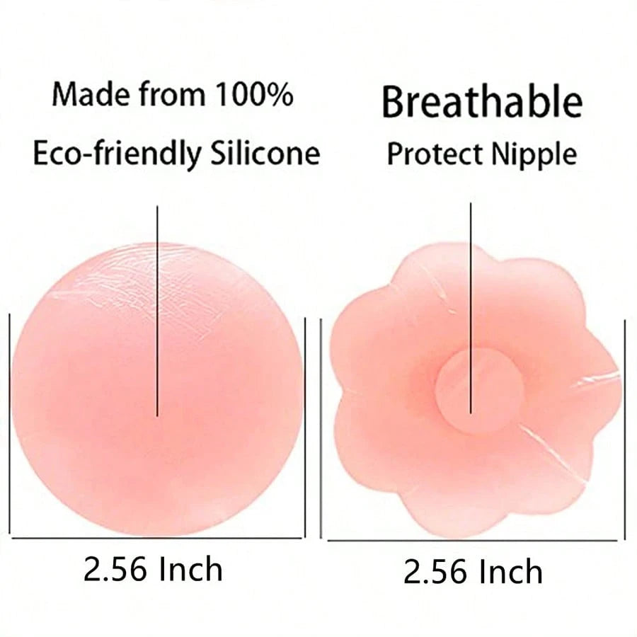 10pcs Reusable Seamless Silicone Bra Liners- Invisible, Self-Adhesive, Nipple Concealer For Women- Comfortable, Breathable, Easy To Clean Bra Accessories