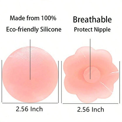 10pcs Reusable Seamless Silicone Bra Liners- Invisible, Self-Adhesive, Nipple Concealer For Women- Comfortable, Breathable, Easy To Clean Bra Accessories