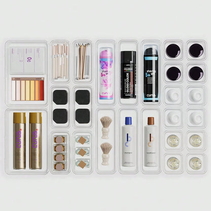 [14-Pack]Premium Clear Plastic Storage Box PP| Essential For Desktop, Kitchen, Cosmetics, Dressing Table & Messy Drawers Space-Saving Stackable Containers + Brush Holder| Limited-Time Offer! Home S