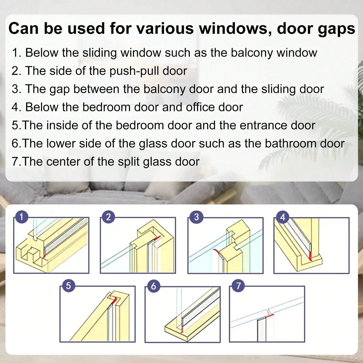 16.4Ft Door Weather Stripping, (1.38in Width) Weather Stripping Door Draft Stopper Adhesive Seal Strip Anti Draft Insulation Tape For Doors Windows And Shower Doors