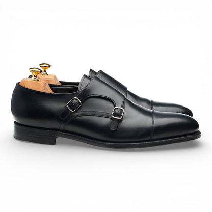 1880 'Cannon' Black Leather Monk Strap UK 12 F
