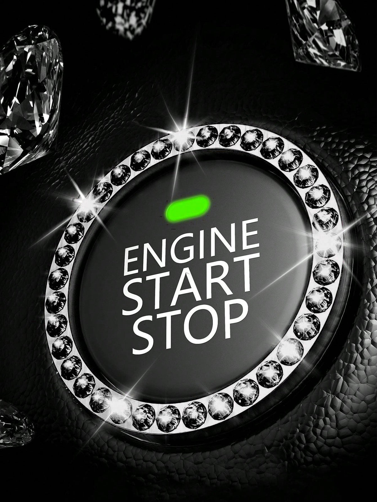 1pair Car Cup Holder Mats And 2pcs Engine Start/stop Key Ring