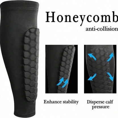 1pair Soccer Shin Guard Shin Pads, Lightweight Calf Compression Sleeve With Honeycomb Pad, For Baseball Boxing Kickboxing MTB Sports