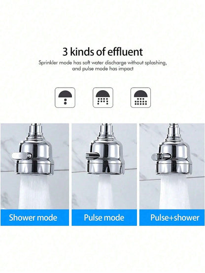 1pc 3-Mode Kitchen Faucet Aerator, Sink Water Tap Extender With 360 Degree Swivel, Anti-Splash Faucet Sprayer Head Home Bathroom Decor Fall Decor Back To School
