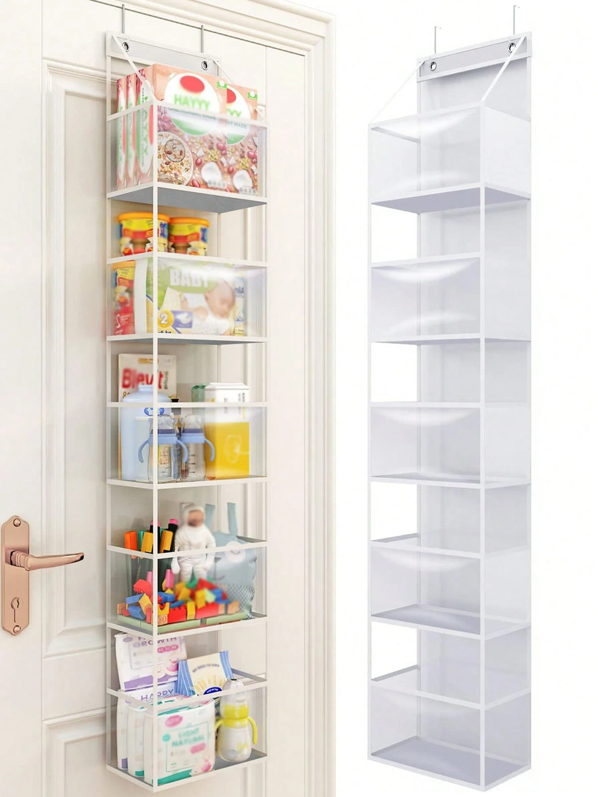 1pc 6-Layer Over The Door Hanging Storage Bag For Baby's Room, Holds Diapers, Toys, Accessories Baby Shower Family Decorations Gifts
