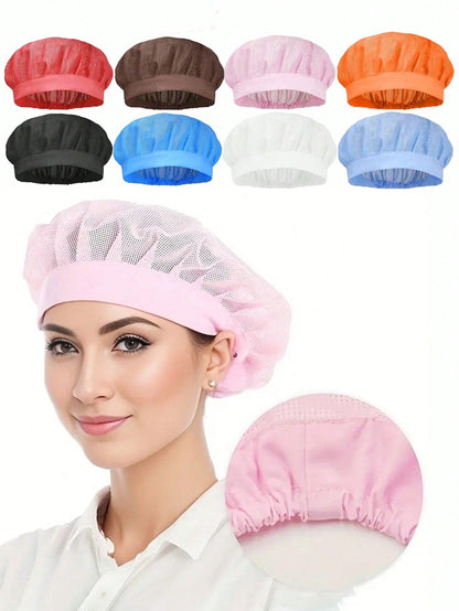 1pc Breathable Chef Hat, 360 Degree Air Circulation Work Caps, Dust-Proof And Comfortable Chef Hat, Mesh Dust-Proof Hat, Suitable For Catering, Baking, And Workshop Use