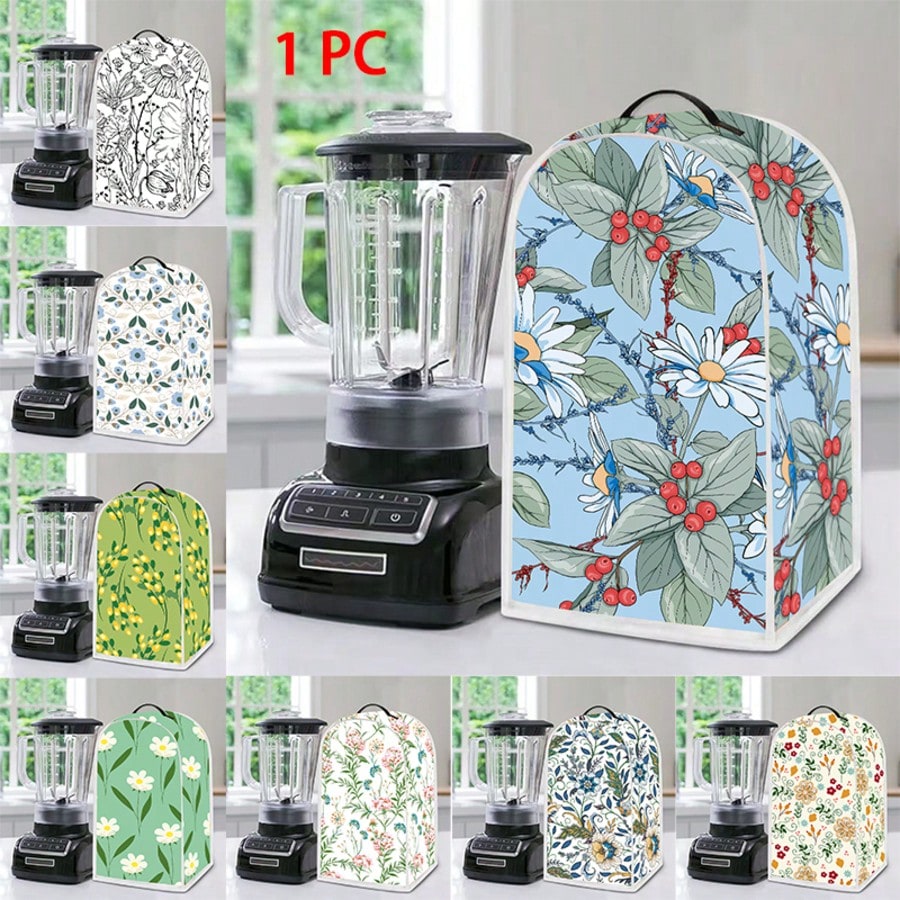 1pc Dust-Proof Cover For Juicer, Modern Style Polyester Flower Printing. For 1-3 Quart Stand Mixer. Home Decoration, Household Appliance Cover. Dust-Proof And Washable.
