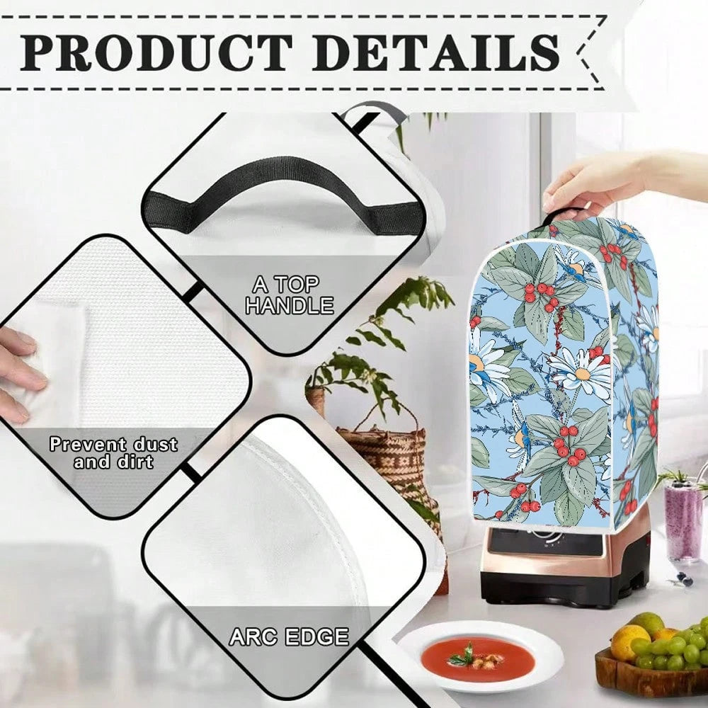 1pc Dust-Proof Cover For Juicer, Modern Style Polyester Flower Printing. For 1-3 Quart Stand Mixer. Home Decoration, Household Appliance Cover. Dust-Proof And Washable.