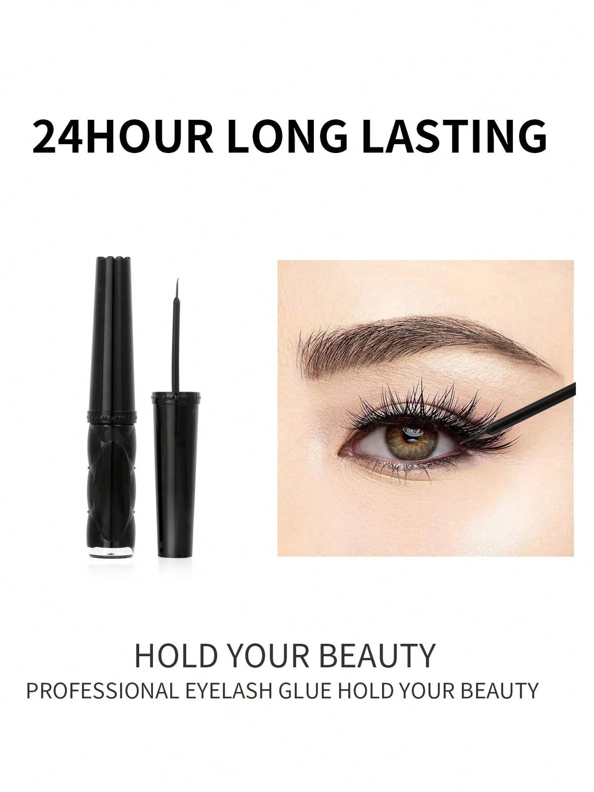 1pc Eyelash Cluster Glue 6ml, Long Lasting 72 Hours Super Strong Strip Eyelash Extension Glue Waterproof, Latex Free, Low Allergy, Quick, With Brush In Applicator Eyelash, Can Be Used With Eyelash And