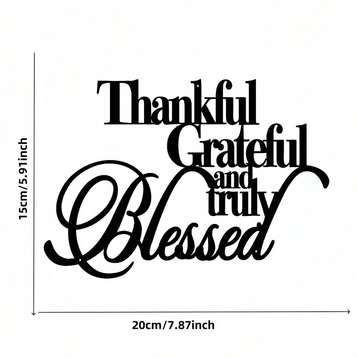1pc "Gratitude" Elegant Black Cursive Style Sticker- Suitable For Laptops, Bottles, Phones, Vehicles, Windows, Walls, Cups, Etc. Durable Self-Adhesive Car Decoration Sticker