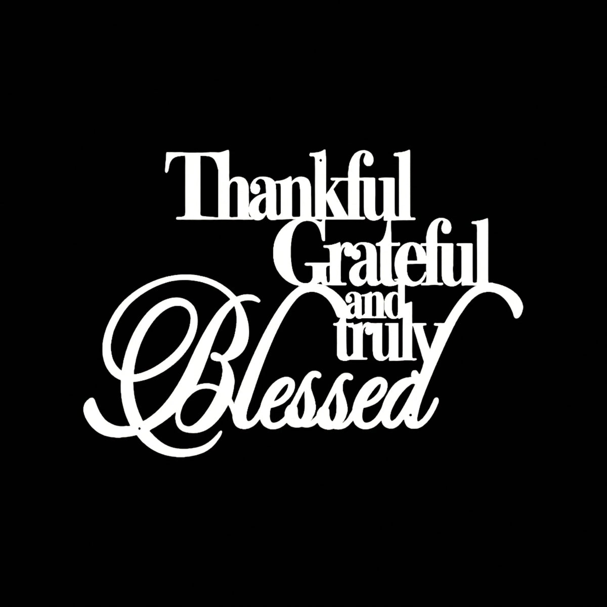 1pc "Gratitude" Elegant Black Cursive Style Sticker- Suitable For Laptops, Bottles, Phones, Vehicles, Windows, Walls, Cups, Etc. Durable Self-Adhesive Car Decoration Sticker