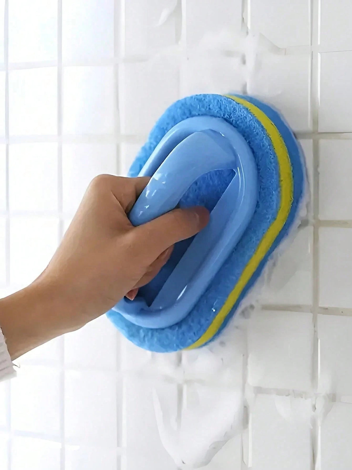 1pc Handle Cleaning Sponge, Used For Removing Stains From Bathroom, Tiles And Glass- Thick Scrub Brush, Suitable For Commercial Cleaning Services/Stores, Gardening Tools
