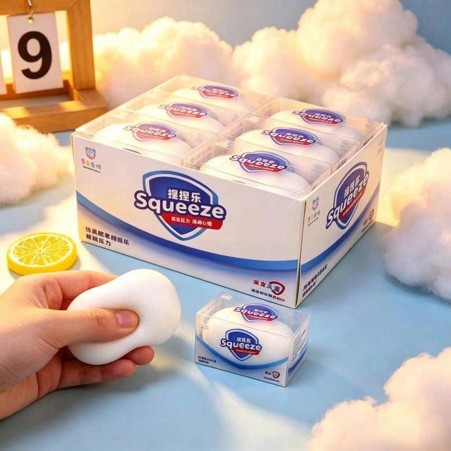 1pc Large Slow Rebound Soap Stress Relief Squeeze Toy, Suitable As A Gift For Friends And Girlfriends, Soft And Flexible, Slow Rebound, Non-Sticky, High Elasticity And Durable, Won't Deform After Repe