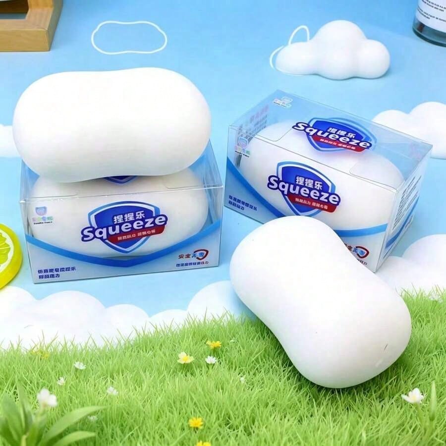 1pc Large Slow Rebound Soap Stress Relief Squeeze Toy, Suitable As A Gift For Friends And Girlfriends, Soft And Flexible, Slow Rebound, Non-Sticky, High Elasticity And Durable, Won't Deform After Repe