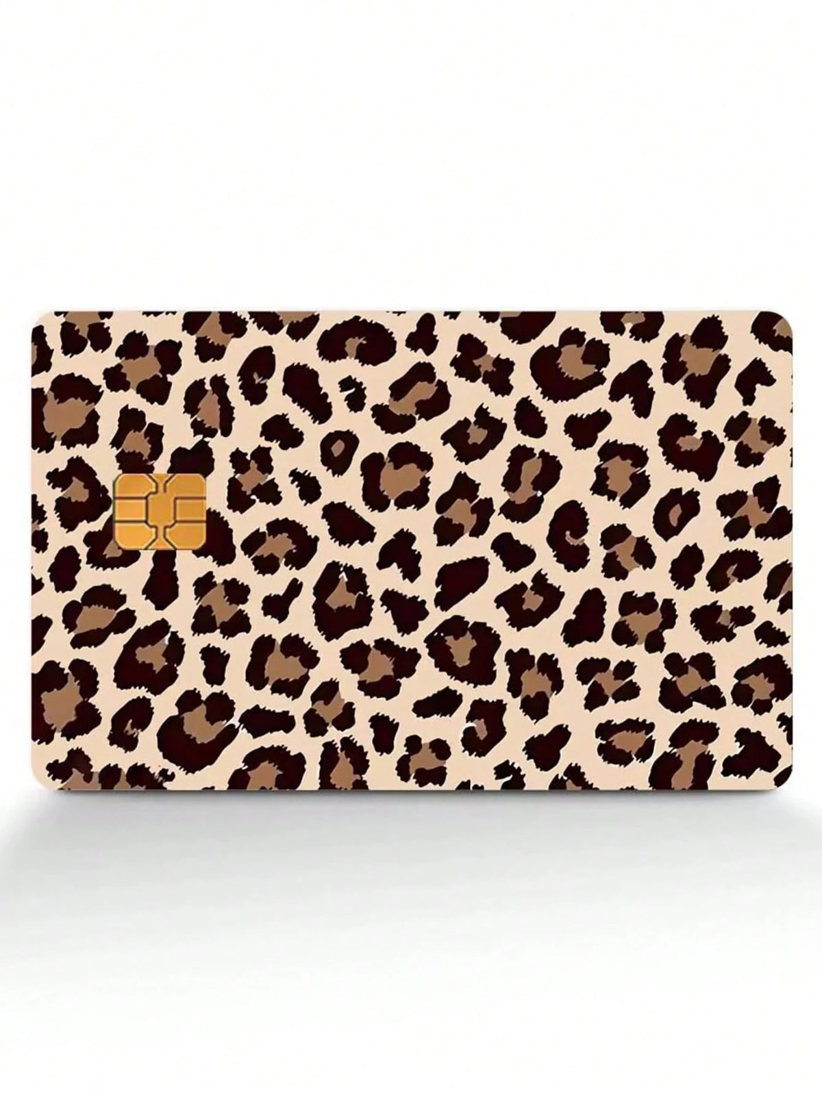 1pc Leopard Pattern PVC Funny Credit Card Sticker, Leopard Print Pink Leopard Colorful Leopard Creative Mini Card Skin Sticker, Art Sticker,Back To School,School Supplies