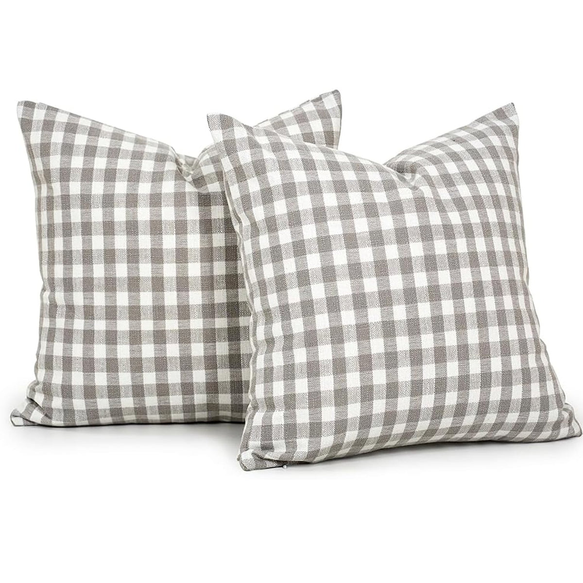 1pc Luxury Checkered Pillow Cover, Modern Farmhouse Decor Sofa Cushion Square Linen Pillowcase, Suitable For Sofa, Living Room, Bedroom, Farmhouse, Also Can Be Used As A Gift.