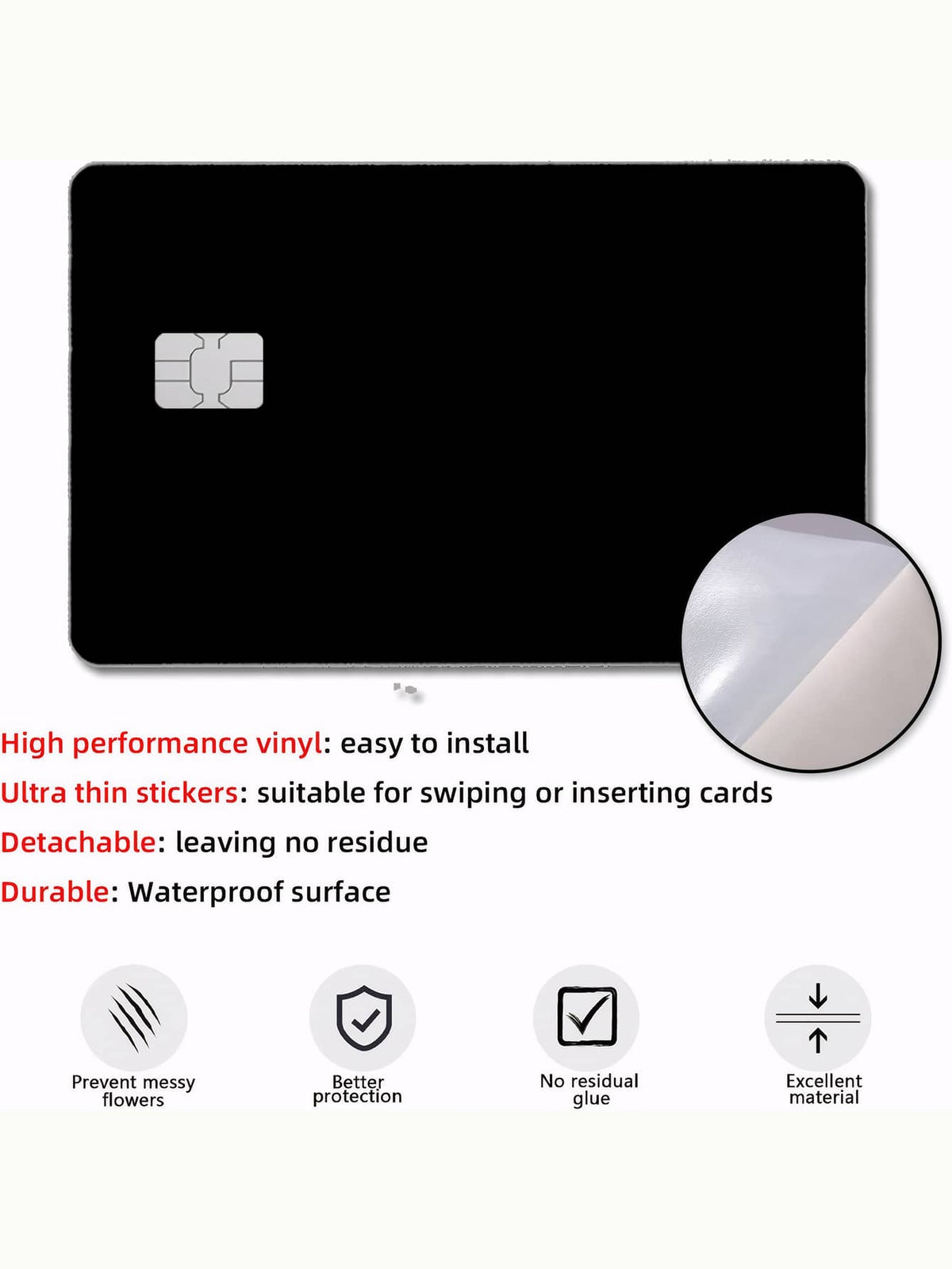 1pc Minimalist Solid Color Credit Card Skin Sticker, Made Of PVC Material With Scratch-Resistant, Anti-Slip, Fingerprint-Proof Features, Suitable For Credit Cards, Debit Cards, ID Cards, DIY Decor And