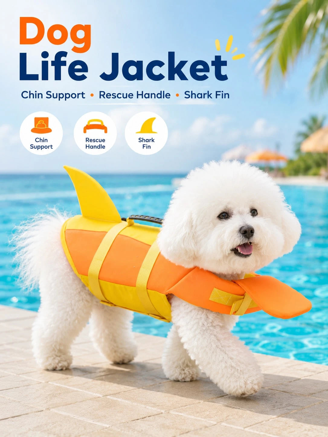 1pc Modern Dog Life Jacket, Smooth Track Buoyancy Nylon Material, Unisex Multi-Functional Pet Swimming Vest, Elegant Contrast Color Puppy Safety Vest, Suitable For Surfing, Boating, Lake Hiking, Campu