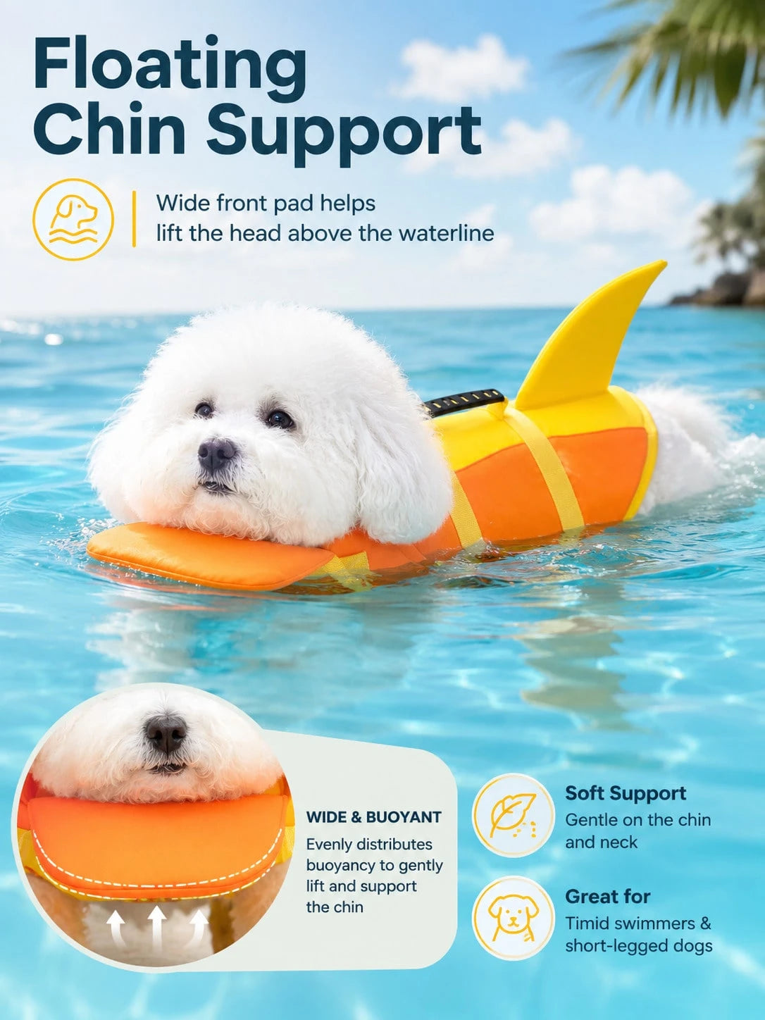 1pc Modern Dog Life Jacket, Smooth Track Buoyancy Nylon Material, Unisex Multi-Functional Pet Swimming Vest, Elegant Contrast Color Puppy Safety Vest, Suitable For Surfing, Boating, Lake Hiking, Campu