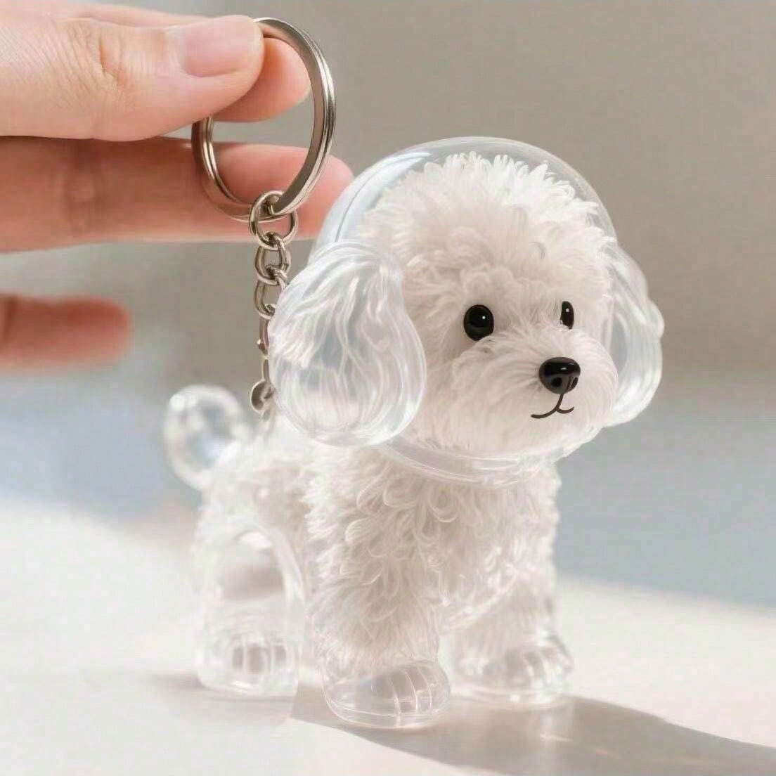1pc Pet Hair Memorial Keychain, New Design