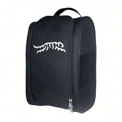 1pc Portable Mini Nylon Golf Shoe Bag, Tiger Stripe Pattern, Can Be Used For Storing Tools