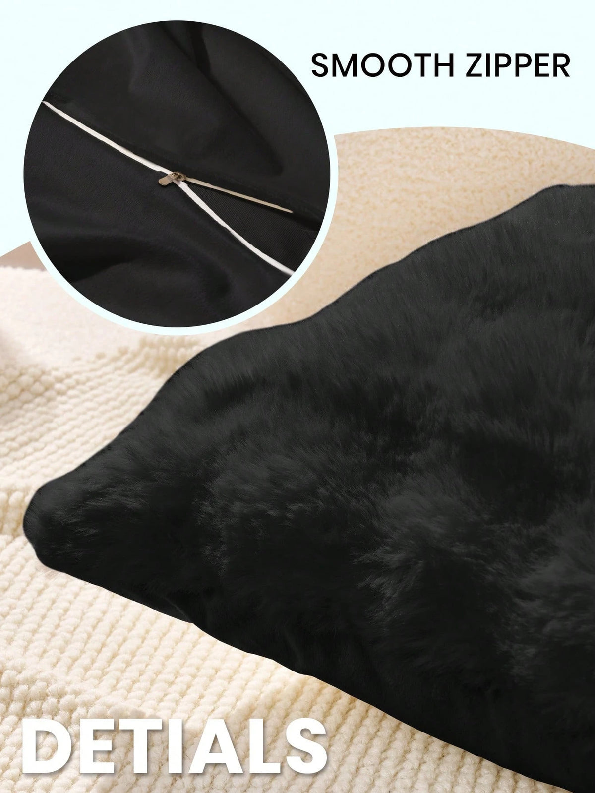1pc Solid Color Fluffy Pillowcase, Multiple Colors Available, Velvet Material, Zipper Closure, Suitable For Sofa And Bed, Pillow Insert Not Included, Size: 12x20/16x16/18x18 Inches, Machine Washable