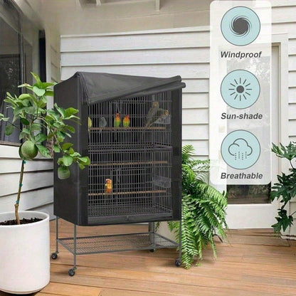 1pc Waterproof UV-Resistant Bird Cage Cover, Durable Washable, Windproof, Suitable For Parrots And Small Pet Birds. Oxford Cloth Bird Cage Cover With Light-Blocking And Breathable Functions. Waterproo