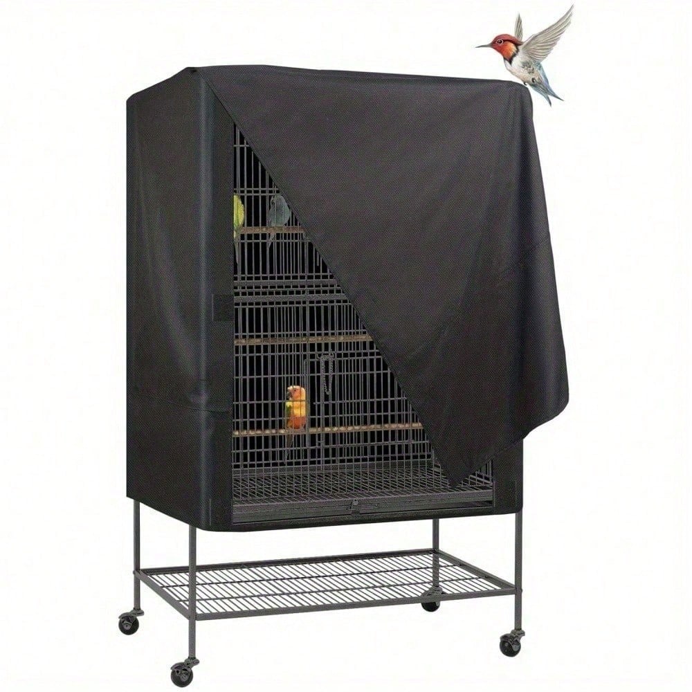1pc Waterproof UV-Resistant Bird Cage Cover, Durable Washable, Windproof, Suitable For Parrots And Small Pet Birds. Oxford Cloth Bird Cage Cover With Light-Blocking And Breathable Functions. Waterproo