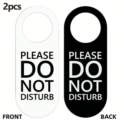 2/4pcs Do Not Disturb Door Hangers, Minimalist Modern Black & White Double-Sided Privacy Signs For Office, Meeting Room, Hotel, Bedroom, Study, Productivity Tool Aesthetic, 8.27x3.54 Inches