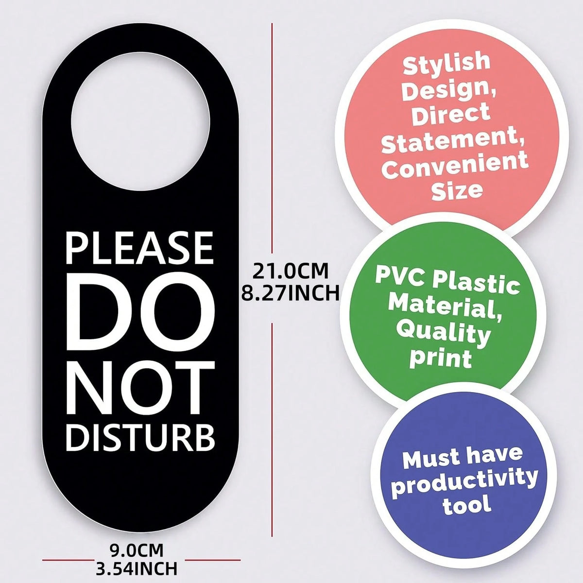 2/4pcs Do Not Disturb Door Hangers, Minimalist Modern Black & White Double-Sided Privacy Signs For Office, Meeting Room, Hotel, Bedroom, Study, Productivity Tool Aesthetic, 8.27x3.54 Inches