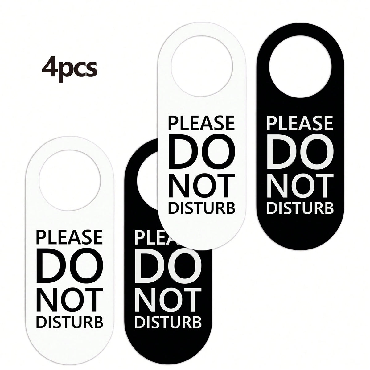 2/4pcs Do Not Disturb Door Hangers, Minimalist Modern Black & White Double-Sided Privacy Signs For Office, Meeting Room, Hotel, Bedroom, Study, Productivity Tool Aesthetic, 8.27x3.54 Inches