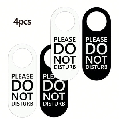 2/4pcs Do Not Disturb Door Hangers, Minimalist Modern Black & White Double-Sided Privacy Signs For Office, Meeting Room, Hotel, Bedroom, Study, Productivity Tool Aesthetic, 8.27x3.54 Inches