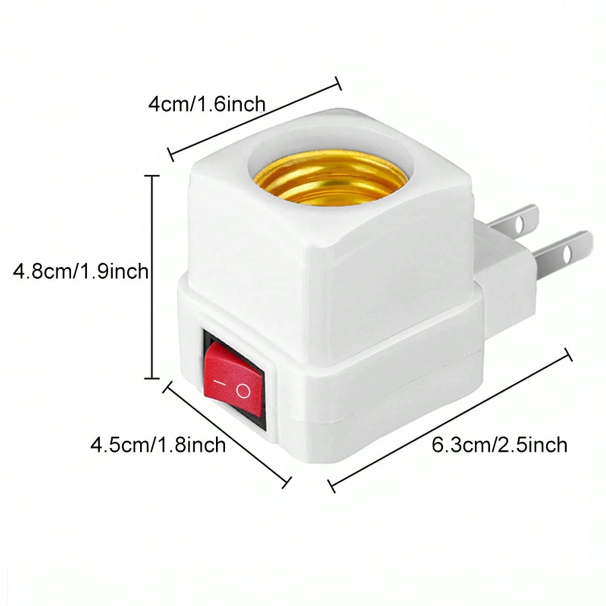 2/4pcs E26/E27 Socket Extender Adapter With Switch, Plug-In Lamp Holder, Convert Outlet To Bulb Socket, 2/3 Plug Splitter, Suitable For Garage, Porch, Camera And More