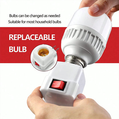 2/4pcs E26/E27 Socket Extender Adapter With Switch, Plug-In Lamp Holder, Convert Outlet To Bulb Socket, 2/3 Plug Splitter, Suitable For Garage, Porch, Camera And More