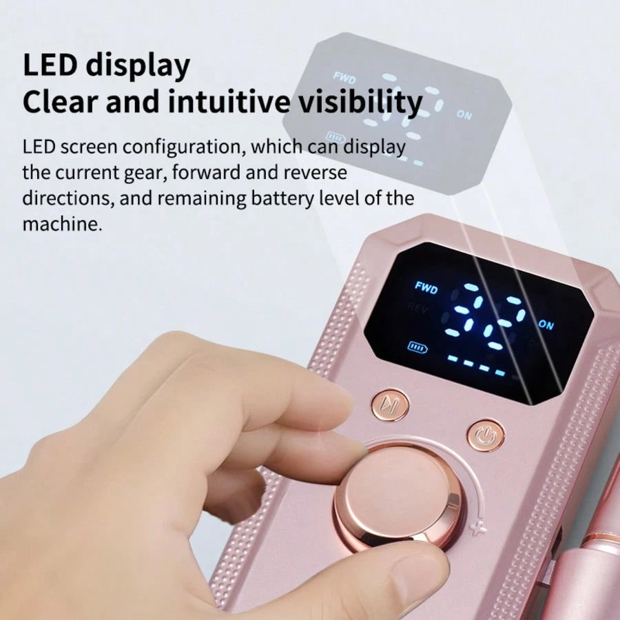 20,000RPM Rechargeable Electric Nail Drill, Portable Nail File Machine For Acrylic, Gel Nails Polishing, With 11 Sanding Bits And 20 Sanding Bands, Suitable For Beginners And Professionals, Profession