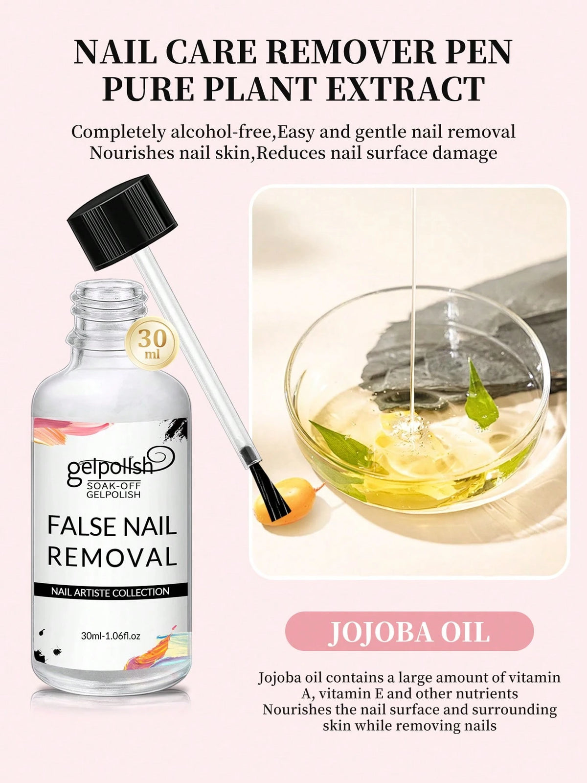 20ml Precision Nail Glue Remover, Suitable For Press-On Nails, Multi-Purpose Nail Tip Remover, Gentle Gel X Nail Glue Remover, Acetone-Free Nail Polish Remover
