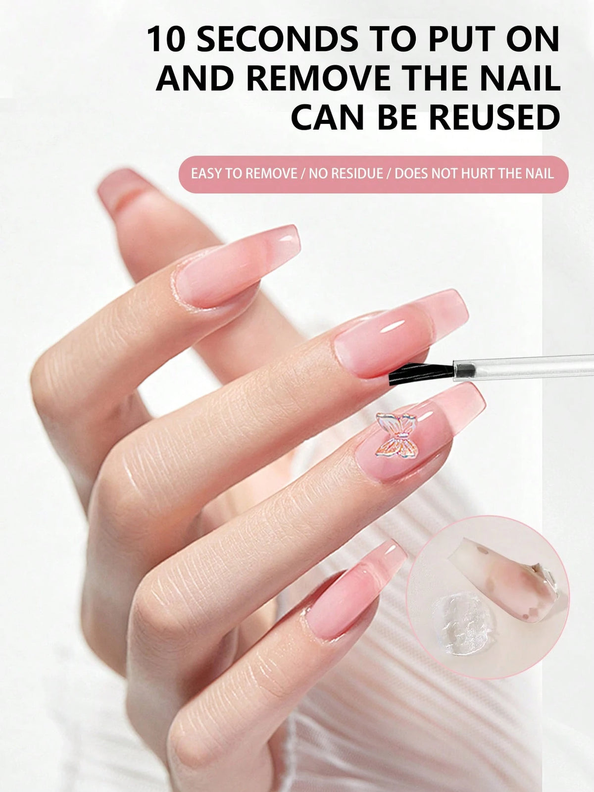 20ml Precision Nail Glue Remover, Suitable For Press-On Nails, Multi-Purpose Nail Tip Remover, Gentle Gel X Nail Glue Remover, Acetone-Free Nail Polish Remover
