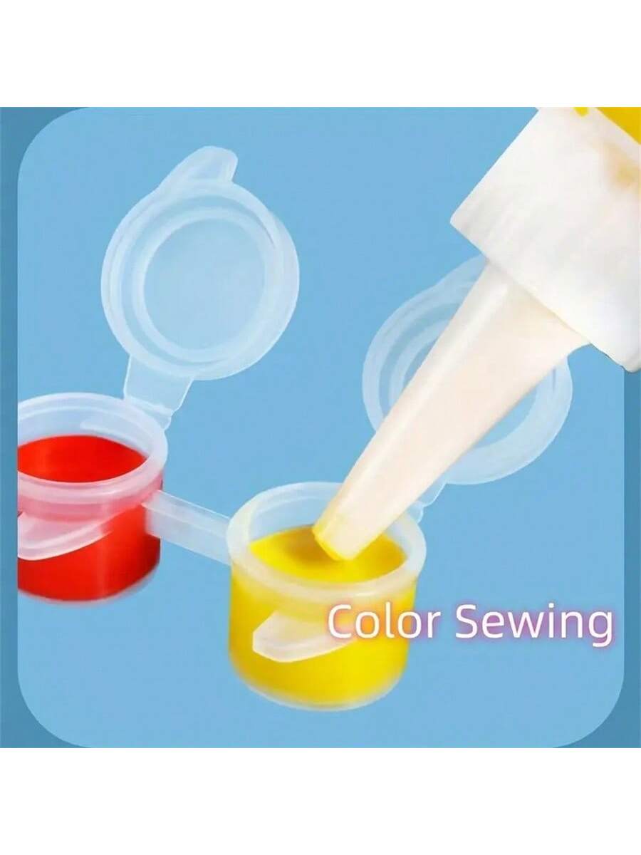 240pcs Empty Paint Cans, 40pcs Acrylic Mini Paint Containers With Lids, 6pcs Connected Empty Paint Boxes 3ml/0.1oz, Suitable For Students, Exquisite Painting Gift Box
