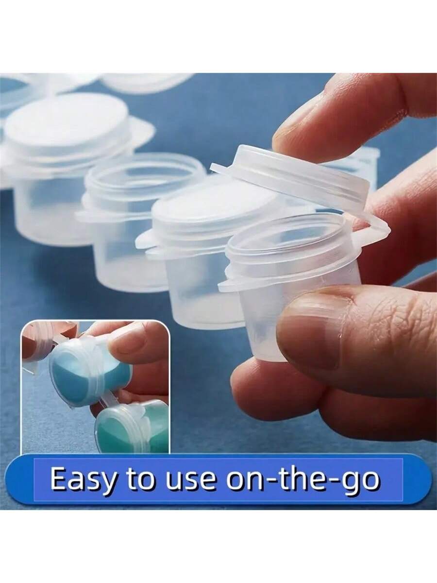 240pcs Empty Paint Cans, 40pcs Acrylic Mini Paint Containers With Lids, 6pcs Connected Empty Paint Boxes 3ml/0.1oz, Suitable For Students, Exquisite Painting Gift Box