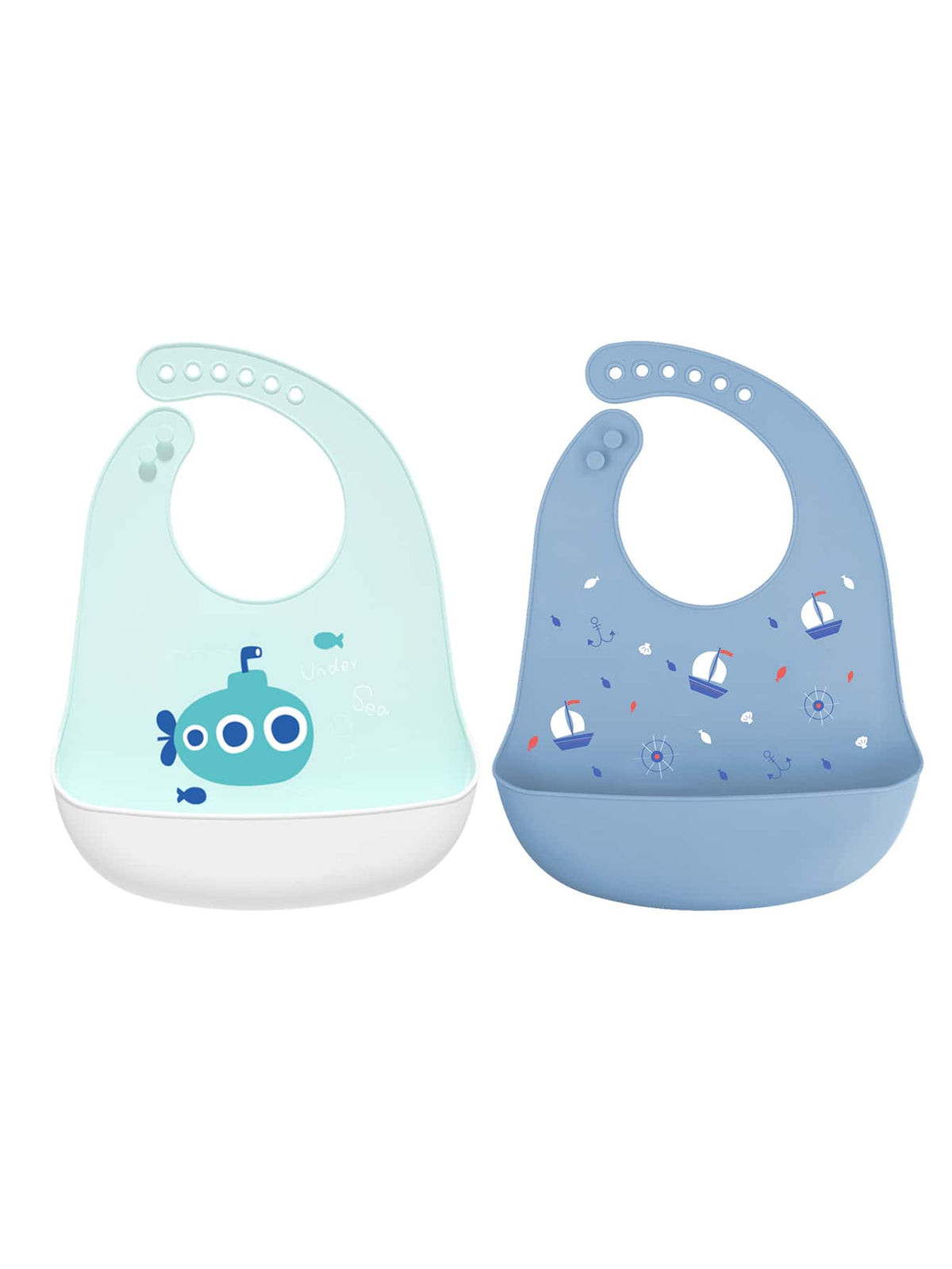 2pcs Baby Ship Pattern Bib