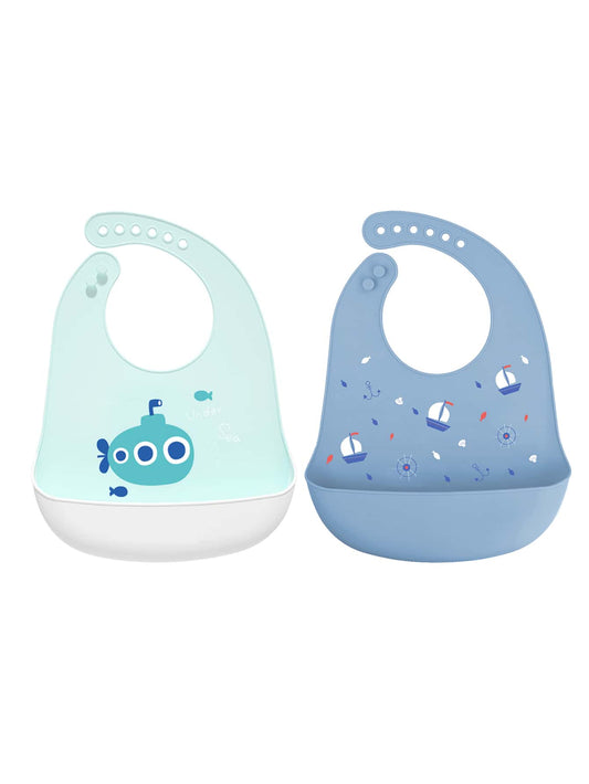 2pcs Baby Ship Pattern Bib