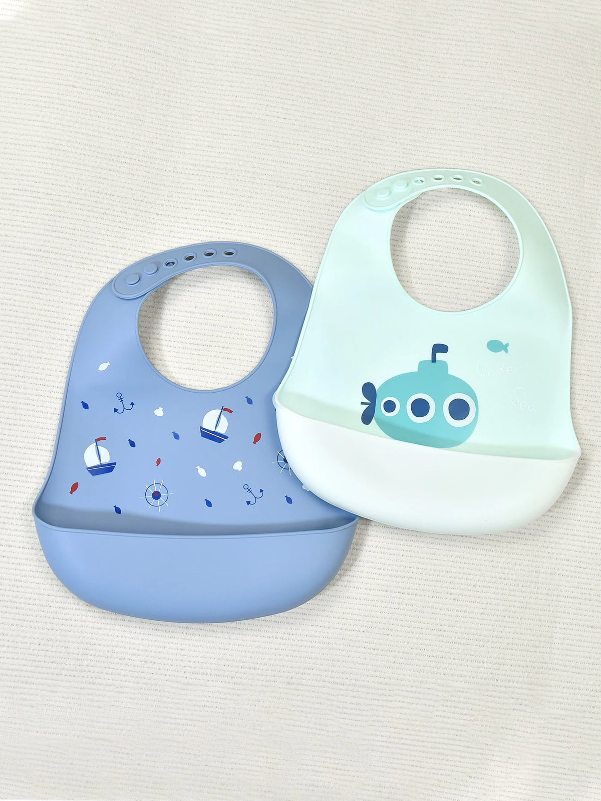 2pcs Baby Ship Pattern Bib