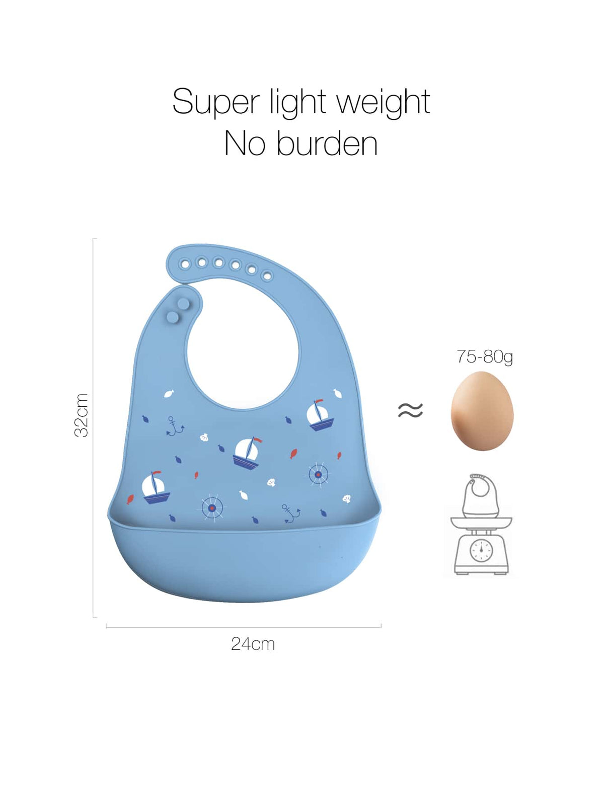 2pcs Baby Ship Pattern Bib
