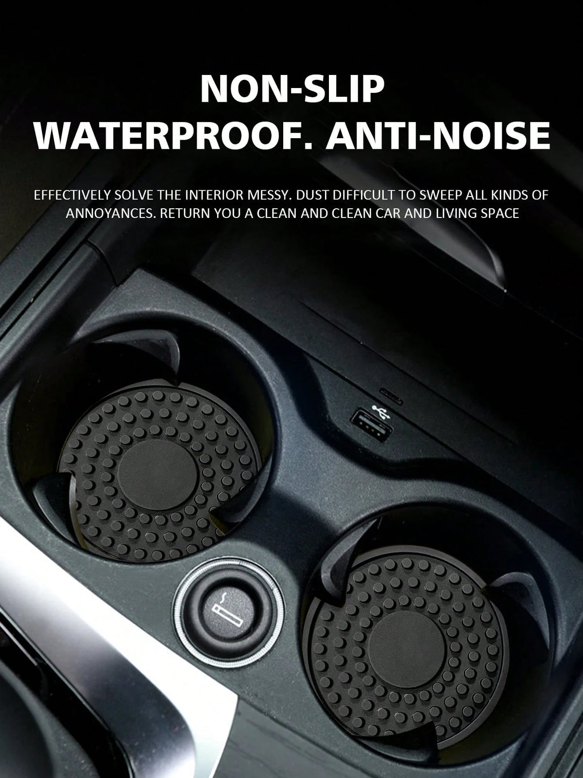 2pcs Car Cup Holder Anti-slip Pad Creative Decoration Spider Web Design
