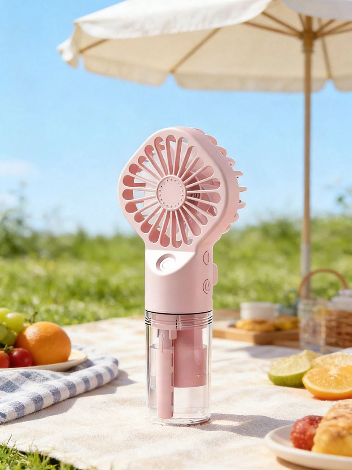 3-In-1 Portable Mist Fan, Handheld/Neck/Desktop Mist Fan With Transparent Water Tank, USB Rechargeable Summer Travel And Daily Use Cooling Fan, (IMR18650-800mAh 3.7V-800mAh 2.96Wh) Please Fully Charge