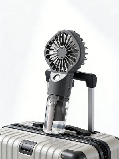 3-In-1 Portable Mist Fan, Handheld/Neck/Desktop Mist Fan With Transparent Water Tank, USB Rechargeable Summer Travel And Daily Use Cooling Fan, (IMR18650-800mAh 3.7V-800mAh 2.96Wh) Please Fully Charge