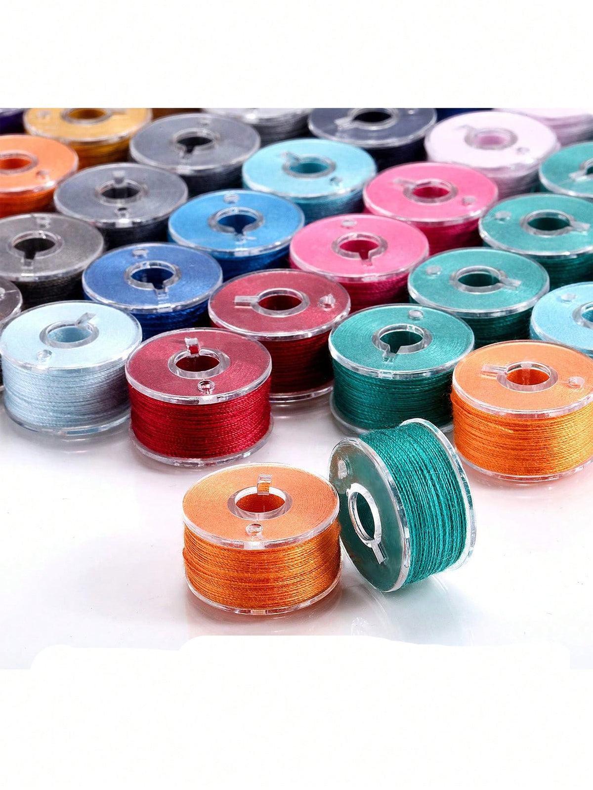 30/50/100pcs Pre-Wound Sewing Bobbin Thread, Size A 15 Class, Random 36 Colors Polyester Bobbin Thread, Suitable For Brother/Singer/Babylock/Janome Sewing Machines