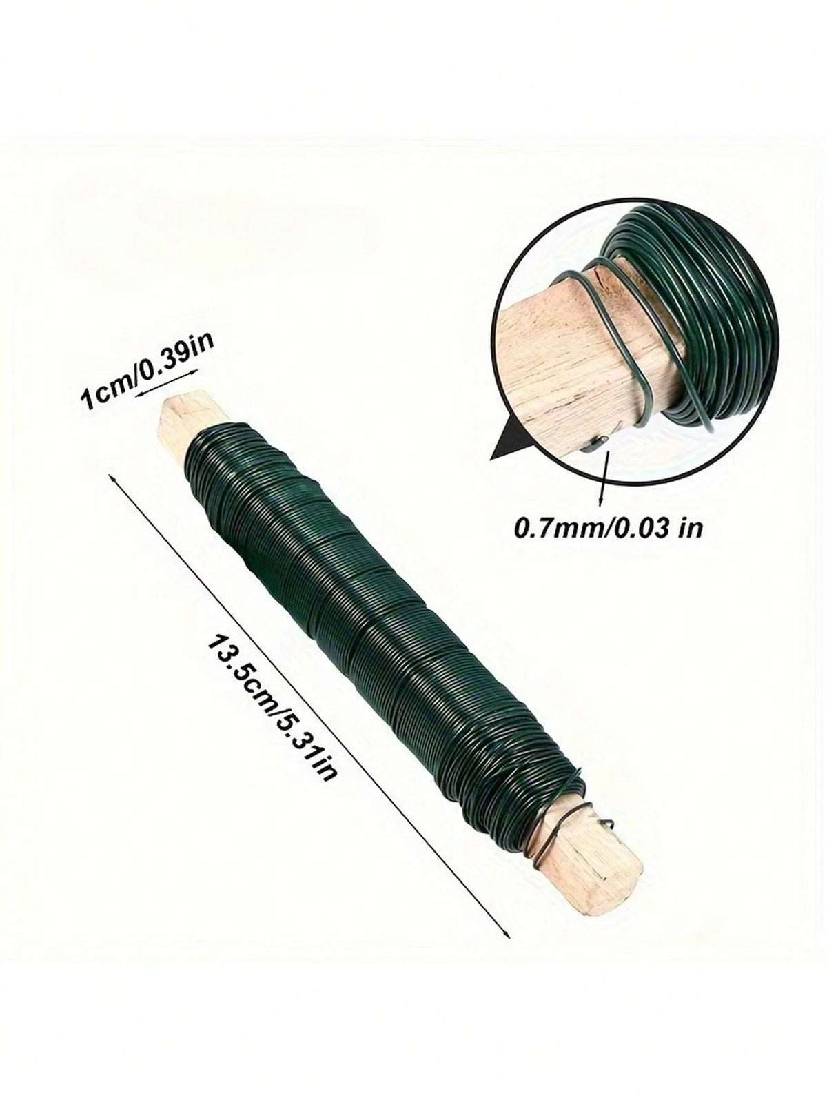 35m Green Metal Binding Wire, Rust-Proof Floral Craft Wire, Flexible Baked Lacquer Coating Reusable, Gardening Floral Arrangement DIY Handmade Christmas Decoration Craft Weaving, Gift For DIY Crafters